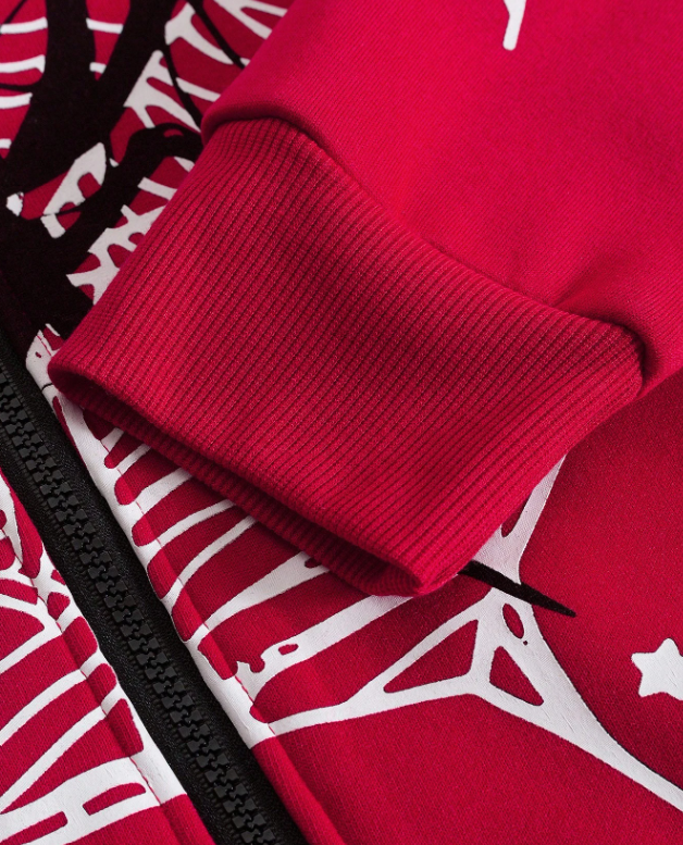Spider Print Zip Hoodie