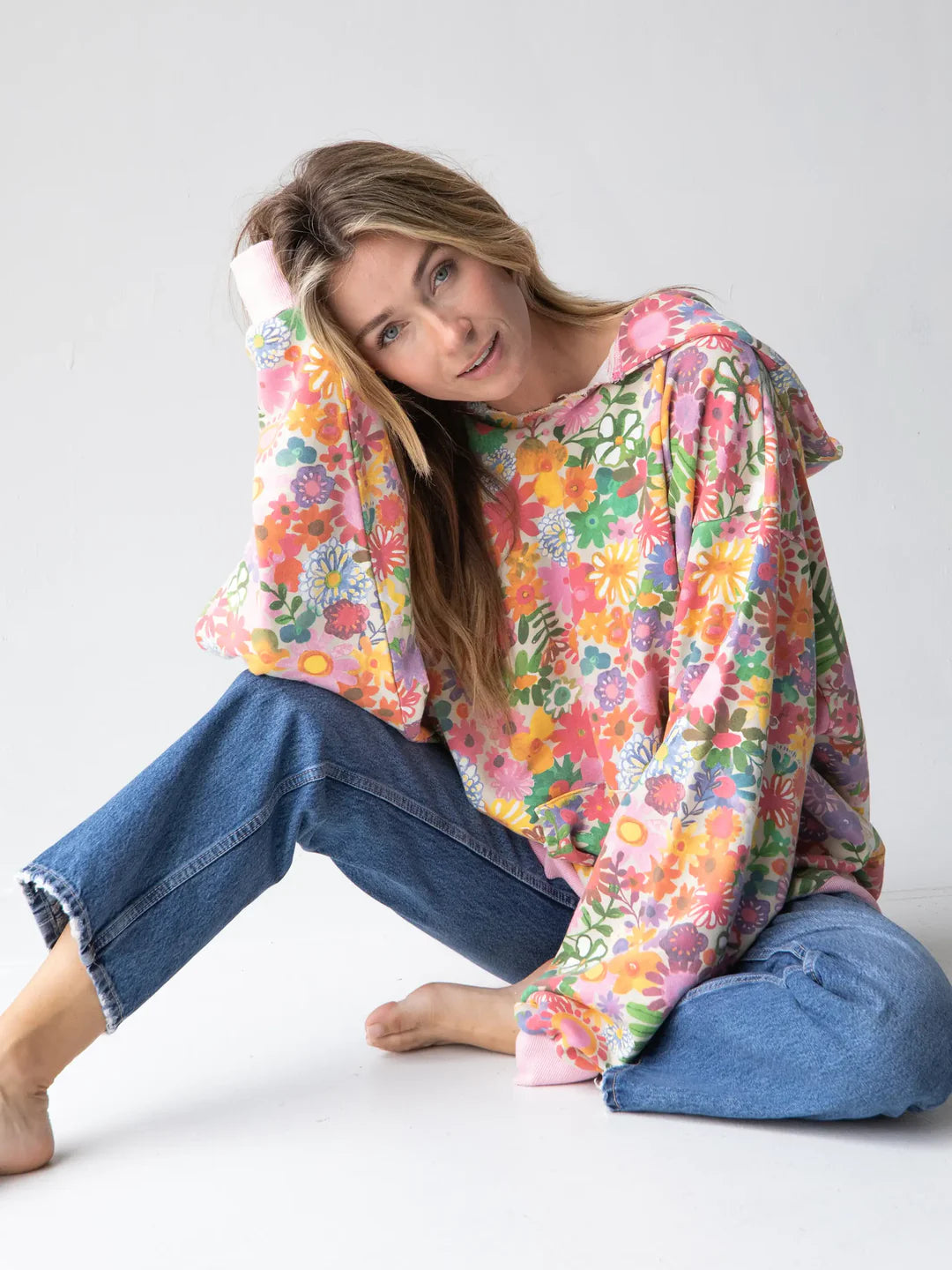 Oversized Floral Hoodie
