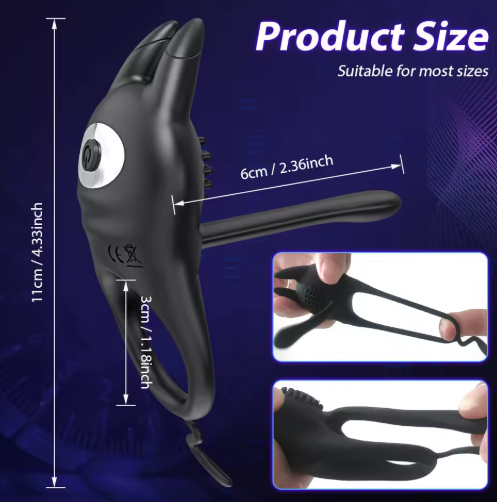 Vibrating Cock Ring with Clit and G Spot Stimulation